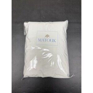 MATOUK SIERRA LONG COTTON PERCALE TWIN FITTED SHEET WHITE